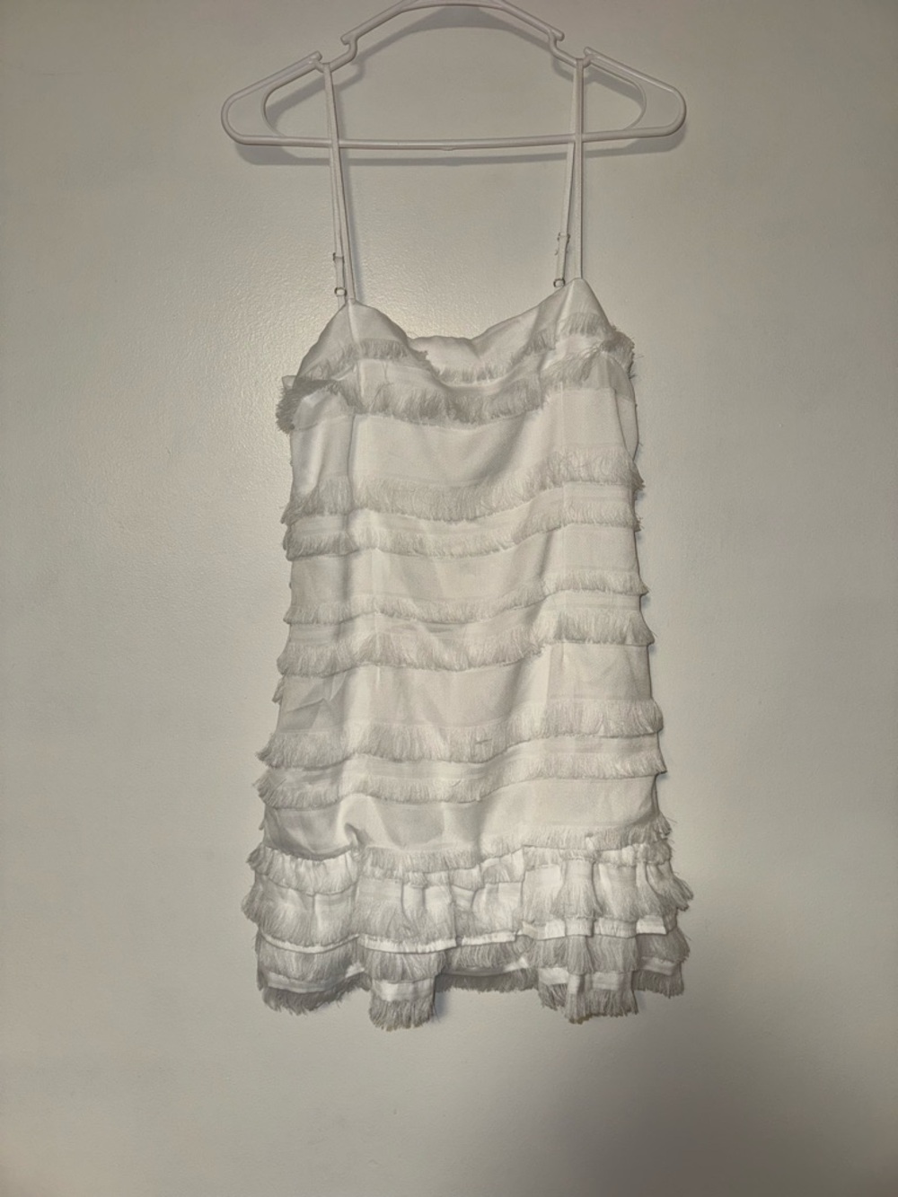 Princess Polly White Fringe Mini Dress - Size 10